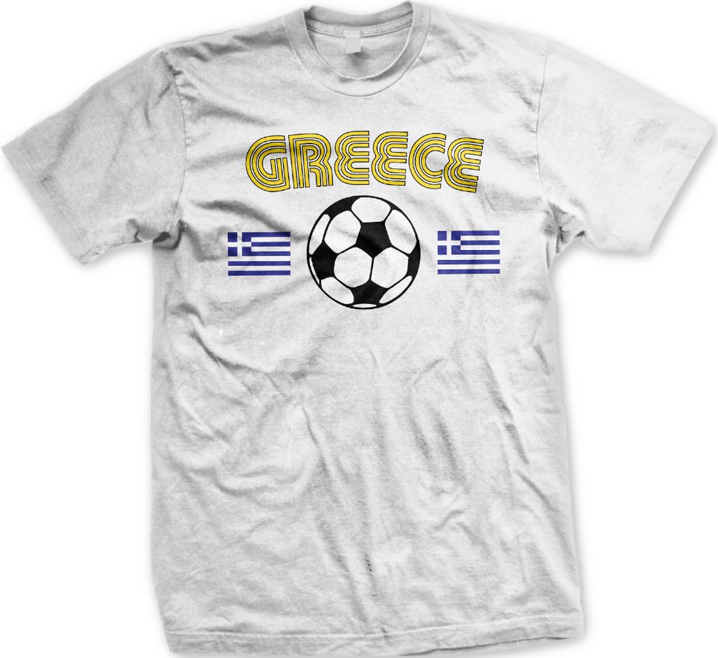 Greece National Soccer Team Galanolefki Football Greek Sport Mens Tshirt